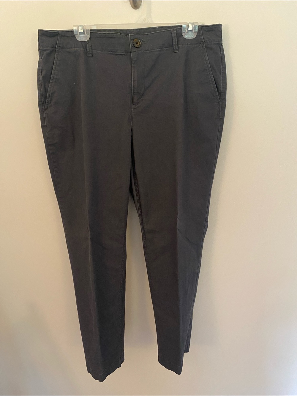 LOFT Dark Gray Slim Chino Pants